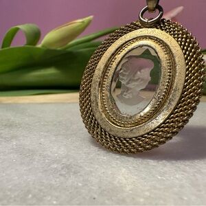 Elegant Gold Cameo Pendant